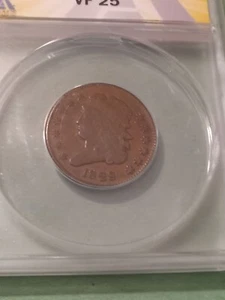 1828 U.S. Classic Head 1/2 Cent 13 Stars C 3 ANACS VF 25 KEY DATE.  - Picture 1 of 5