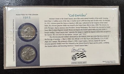 2008 Arizona - State Quarters First Day Coin Cover Q57– NEW SEALED, P&D - Image 1 of 4