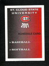 St Cloud State Huskies--2001 Baseball & Softball Pocket Schedule