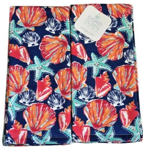 Sigrid Olsen Kitchen Dish Towels Starfish Shells Set of 2 Summer Beach House - Picture 1 of 12