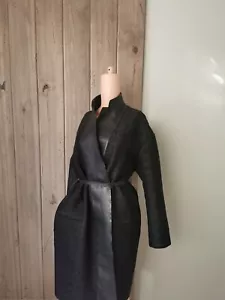 Celine Oversized Cacoon Coat Phoebe Philo Coat Black Size 38 - Picture 1 of 11