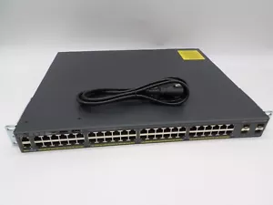 Cisco WS-C2960X-48FPS-L V07 48-Port PoE+ 2960X Gigabit Switch w/ Rack Rails - Picture 1 of 14