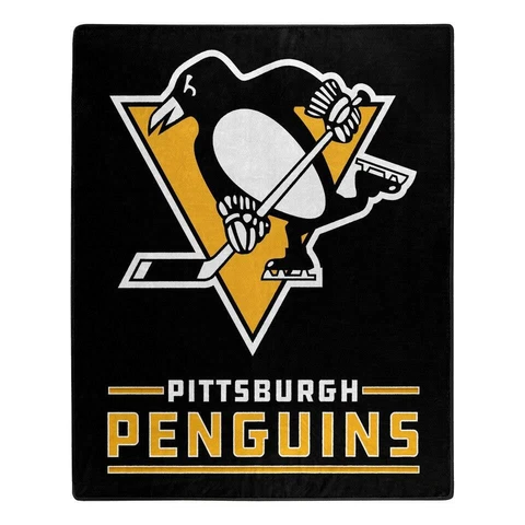 Pittsburgh Penguins 50x60 Raschel Interference Design Blanket [NEW] Throw Plush Cover