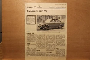 Original SUNBEAM STILETTO IMP (1969) Motor Trader Service Daten Nr. 476 - Bild 1 von 1