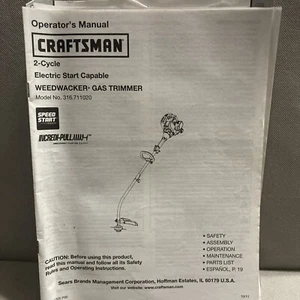 Craftsman Operator’s Manual 2-Cycle Weedwacker Gas Trimmer 316.711020 - Picture 1 of 2