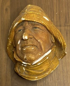 BOSSONS Chalkware Life Boatman 1965 placa de pared cabeza marinero marinero amarillo 3D - Imagen 1 de 6