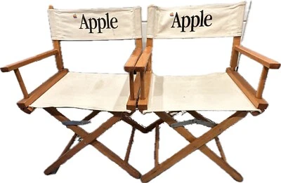 Sillas de director con logotipo de Apple Machintosh (juego de 2) raras de colección de los años 80 usadas en excelente estado Foto 1 de 4