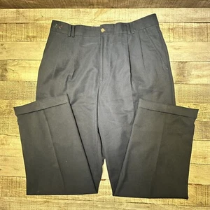 Greg Norman Performance Navy Blue Pleated Cuff Golf Pants Size 34x32 - Picture 1 of 7