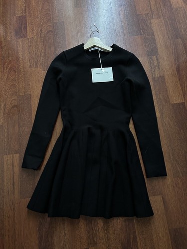 Abito Alexander Wang Shortrowed LS plissettato strutturato aderente e svasato M