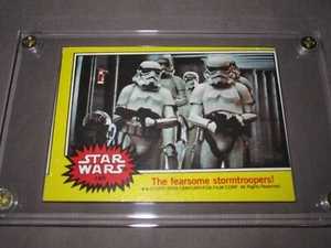 TARJETA DE ERROR MAL CORTADA Star Wars #148 1977 Miss Cut Rara goma amarilla stromtrooper - Imagen 1 de 4