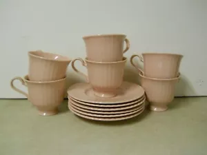 Juego de 6 tazas y platillos de té Mikasa Potpourri FA125 rosa rubor Japón acanalado - Imagen 1 de 6