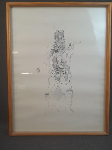 B-1665. Ink Drawing. Abstract Composition. | eBay