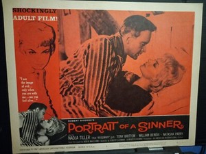Lobby Card 1961 PORTRAIT OF A SINNER blonde bad girl Nadja Tiller Tony Britton
