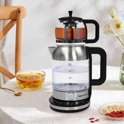 Portable Kettle with Temperature Control, Double Kettle Tea Maker - Image 1 of 4