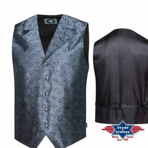 GILETS ref: “Clay” country western noire Stars and Stripes homme - Imagen 1 de 4
