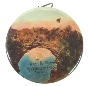 early MACKINAC ISLAND MICHIGAN souvenir COLOR celluloid tape measure xx - Picture 1 of 6