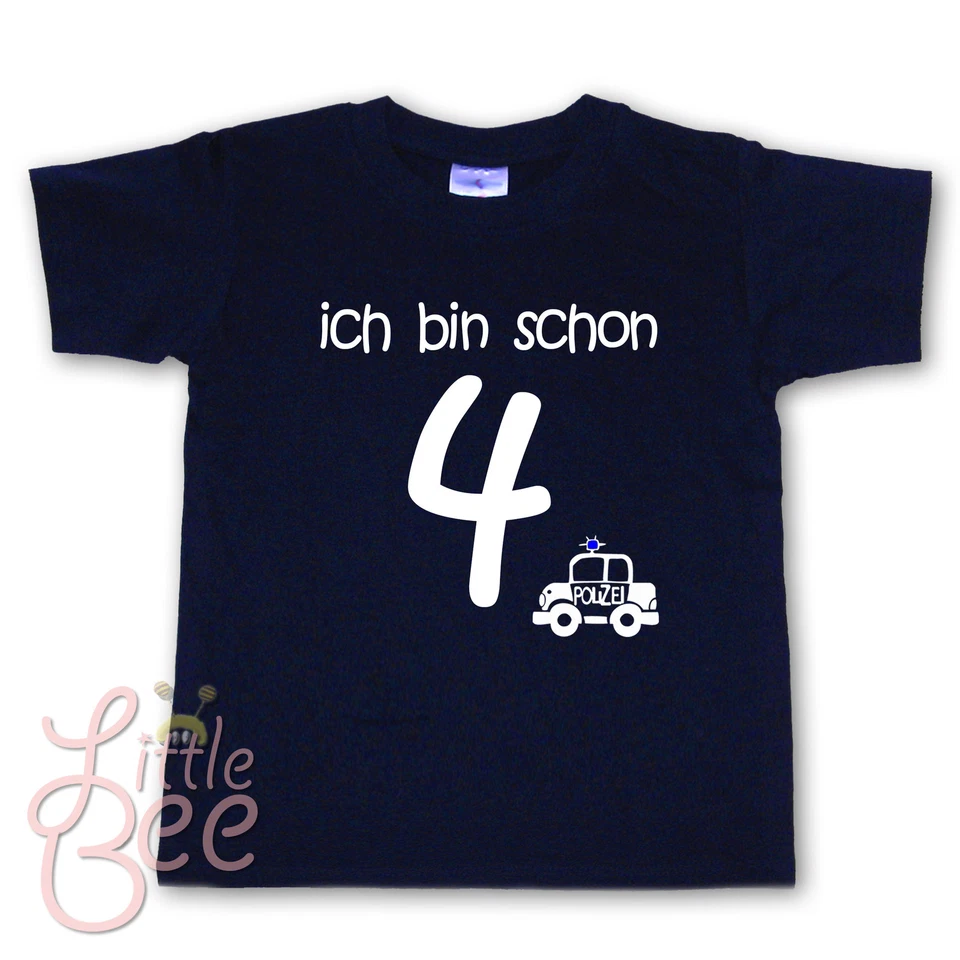 GEBURTSTAG T Shirt ich bin schon 4 WAHL Motiv Wunschname Farbe NEU