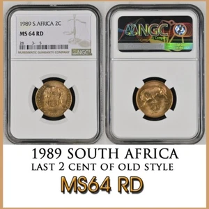 1989 SOUTH AFRICA 2 CENT NGC MS64 RD 2C   wildebeest - Picture 1 of 4