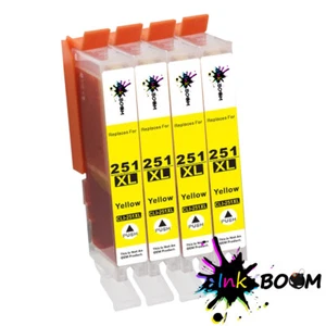4 Yellow Ink Cartridge for CLI-251 PIXMA IP8720 MG5520 MG6620 MG7120 MX922 - Picture 1 of 1