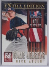 2013 Elite Extra Edition USA Baseball 15U Game Jerseys Prime #1 Nick Allen /49