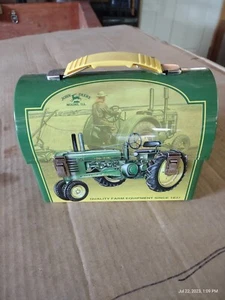 John Deere Tractor Tin Mini Lunch Box Trinket Box John Deere Licensed lot of 2 - Picture 1 of 3