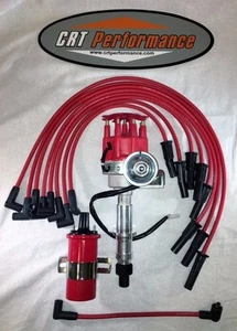 PONTIAC 350-389-400-455 small cap RED HEI DISTRIBUTOR + 45K COIL + 8MM HP WIRES - Picture 1 of 3
