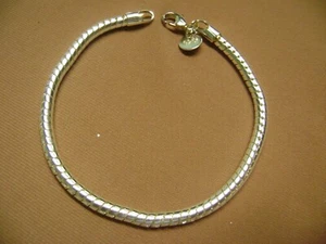 PULSERA LENTH CADENA SERPIENTE GRUESA CHAPADA EN PLATA ESTERLINA .925 7" - Imagen 1 de 4