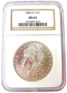 1884-CC MORGAN MS 64 NGC ETICHETTA MARRONE - ottimo prezzo - BLAZER PL BRILLANTE - Foto 1 di 2