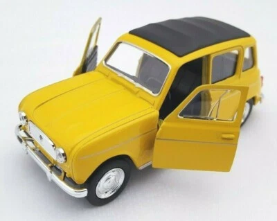 BLITZ VERSAND Renault 4 ( R4 4L ) gelb yellow Welly Modell Auto 1:34 NEU OVP BOX - Bild 1 von 2