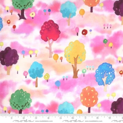 FANCIFUL FOREST 3 yards MODA Fabric Pink MOMO fantasy Quilting Sewing 33572-16 - Image 1 of 3