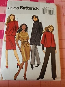Butterick Muster B5259 Jacke Kleid Mäntel Hose Größen 16 18 20 22 24 UNGESCHNITTEN - Bild 1 von 2