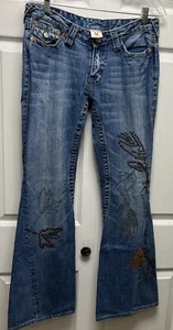 JEANS MUJER TRUE RELIGION JOEY FLORAL TACHUELA TALLA 30 ESTILO 04503FS EE. UU. - Imagen 1 de 12