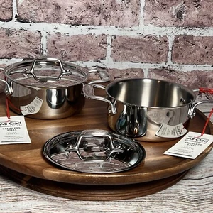 All Clad Edelstahl 1/2 Quart Cocotte mit Deckel NEU 2er Set - Bild 1 von 9