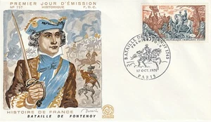 Enveloppe 1er jour 737 1970 Histoire de France Bataille de Fontenoy - Picture 1 of 2