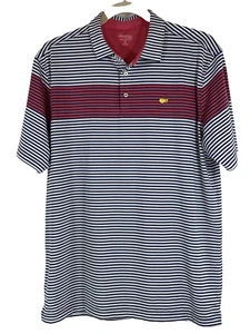 Masters Tech Blue White Red Stripe Polo Golf Shirt Augusta National Mens XL - Picture 1 of 10