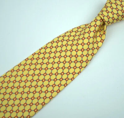 Corbata de traje Peter Blair Mans 58" seda fina amarillo rojo azul eslabones Foto 1 de 4