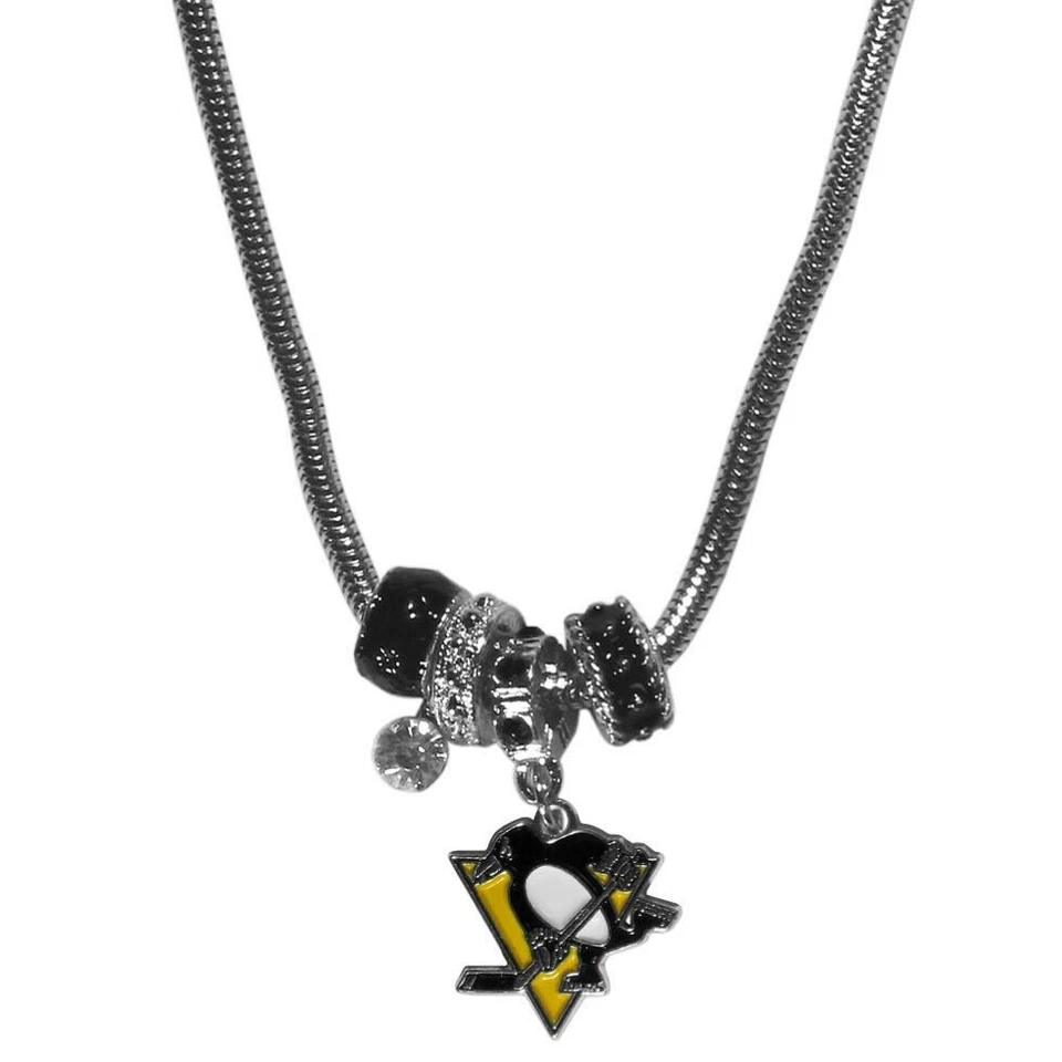 Pittsburgh Penguins Euro Bead Style Necklace - Image 1 of 1
