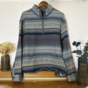 Pendleton Damen 1/4-Reißverschluss Aztekenmuster Pullover Baumwolle Sämisch Größe Large - Bild 1 von 6