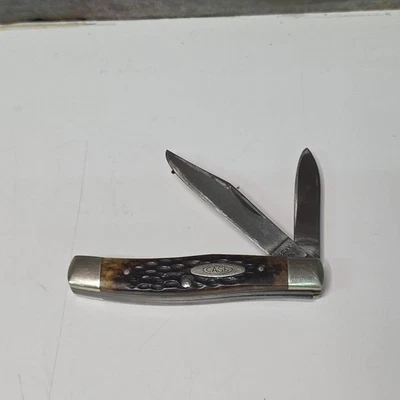 CUCHILLO CASE XX EE. UU. 1980 10 PUNTOS JIGGED MARRÓN ÁMBAR HUESO STOCKMAN AKA JACK 62032 Foto 1 de 4