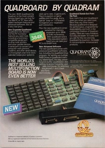 Quadram Quadboard Vintage 1983 Print Ad IBM PC Expansion Board 384K RAM - Bild 1 von 1