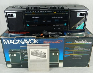 BOOMBOX TÁNDEM MAGNAVOX D8167 DE COLECCIÓN COMPLETO TOTALMENTE PROBADO CASI COMO NUEVO LEER - Imagen 1 de 18