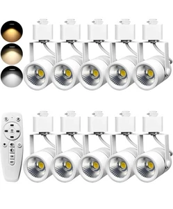 10 Pack 8.5W LED Track Lighting Heads, Stepless 2700-6500K Adjustable H Type - Picture 1 of 8