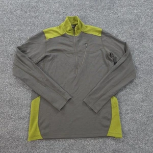 Ibex Sweater Mens Large Grey USA Rambouillet Wool 1/2 Zip Hiking Hunt Outdoors - Picture 1 of 13