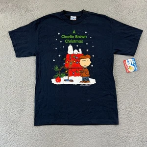 Vintage Charlie Brown Christmas T-Shirt Adult Large Short Sleeve 90s Holiday NWT - Picture 1 of 11