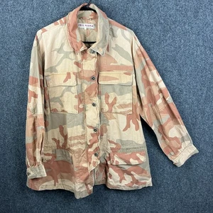 Free People Jacket Women L Lead the Way Camo Cargo Utility Pockets Large - Picture 1 of 11