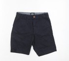 Next Boys Black Chino Shorts 8 Years Regular Fit 100% Cotton