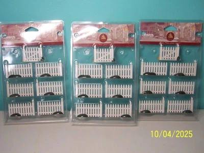 Lemax Village Collection Plastic Picket Fence (Set of 7) 2006 NEW - 3 Packs - Image 1 of 4