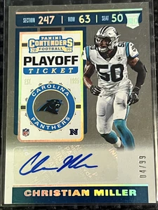 Panini NFL Contenders Christian Miller Autograph /99 RC 2019 Playoff Ticket - Bild 1 von 2