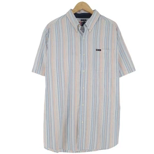Vintage Chaps Men Shirt Multicoloured Striped Cotton Xj5 Size XL - Picture 1 of 10