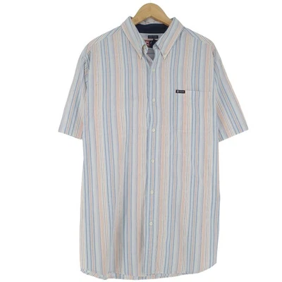 Vintage Chaps Men Shirt Multicoloured Striped Cotton Xj5 Size XL - Image 1 of 4